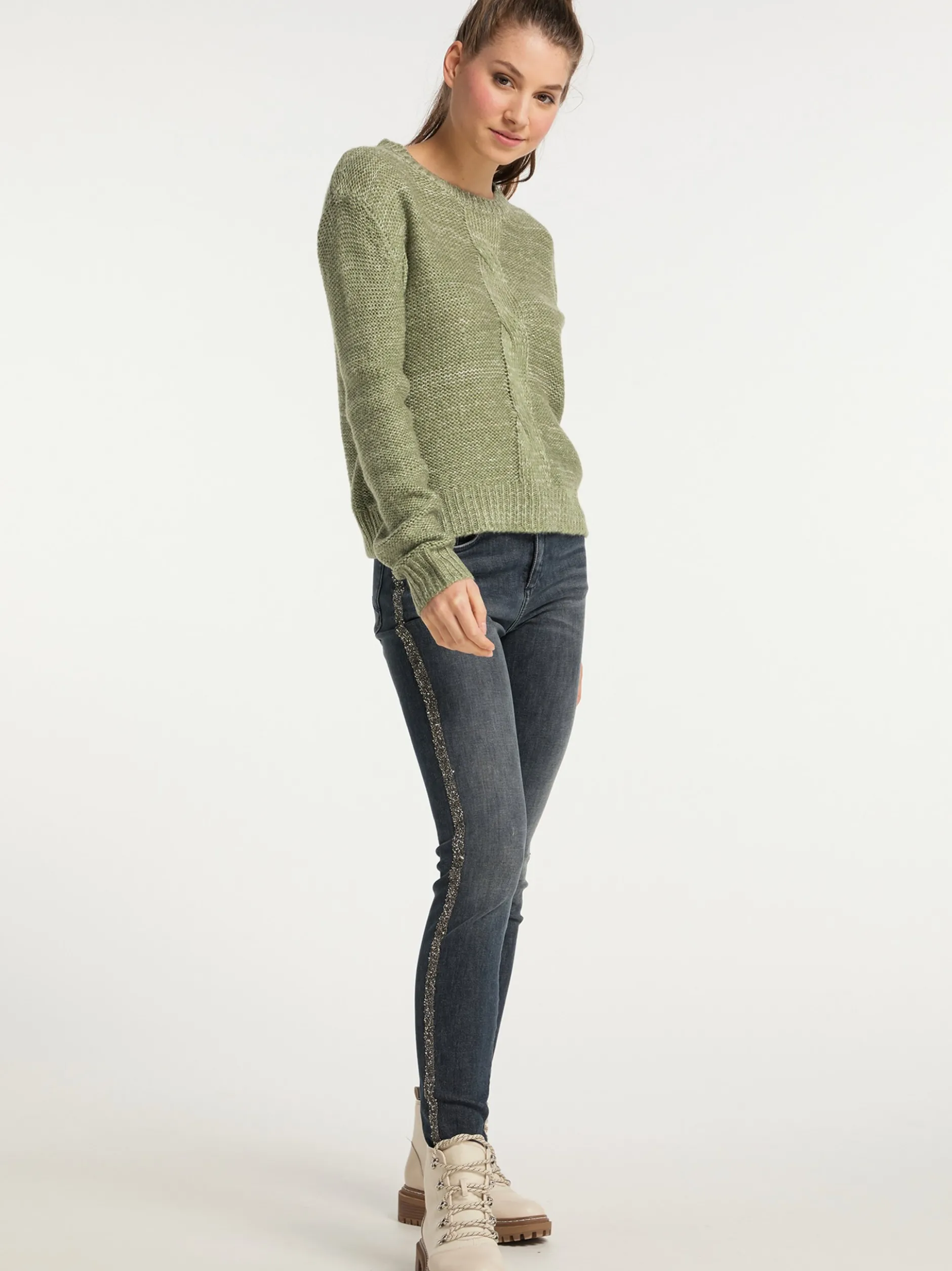 MyMo Damen Strickpullover in mehrfarbig