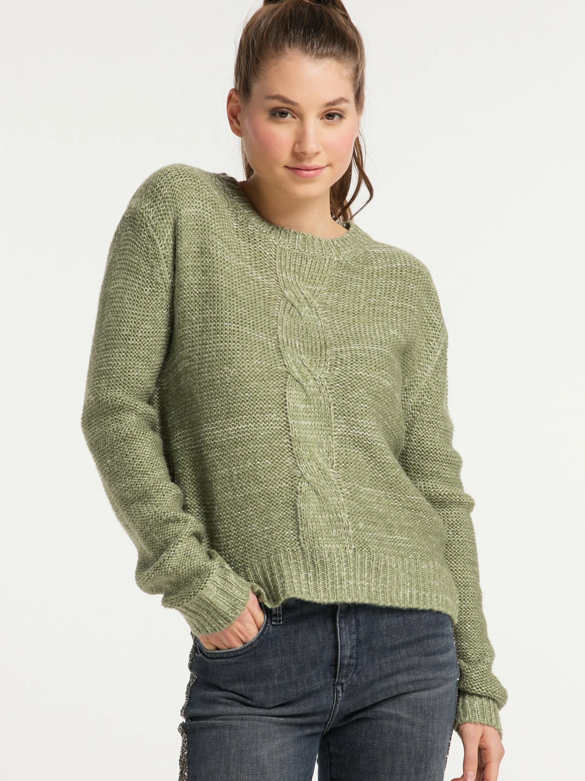 MyMo Damen Strickpullover in mehrfarbig