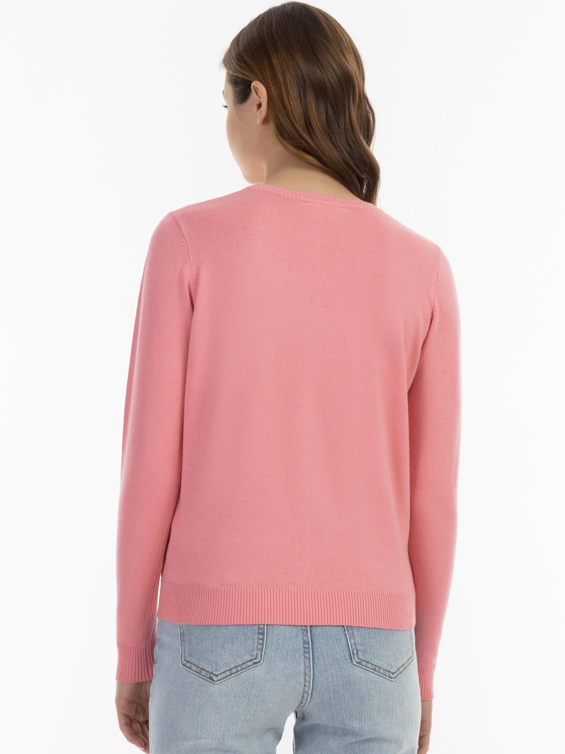 MyMo Damen Strickpullover in pink - Ausschnitt: Rundhals