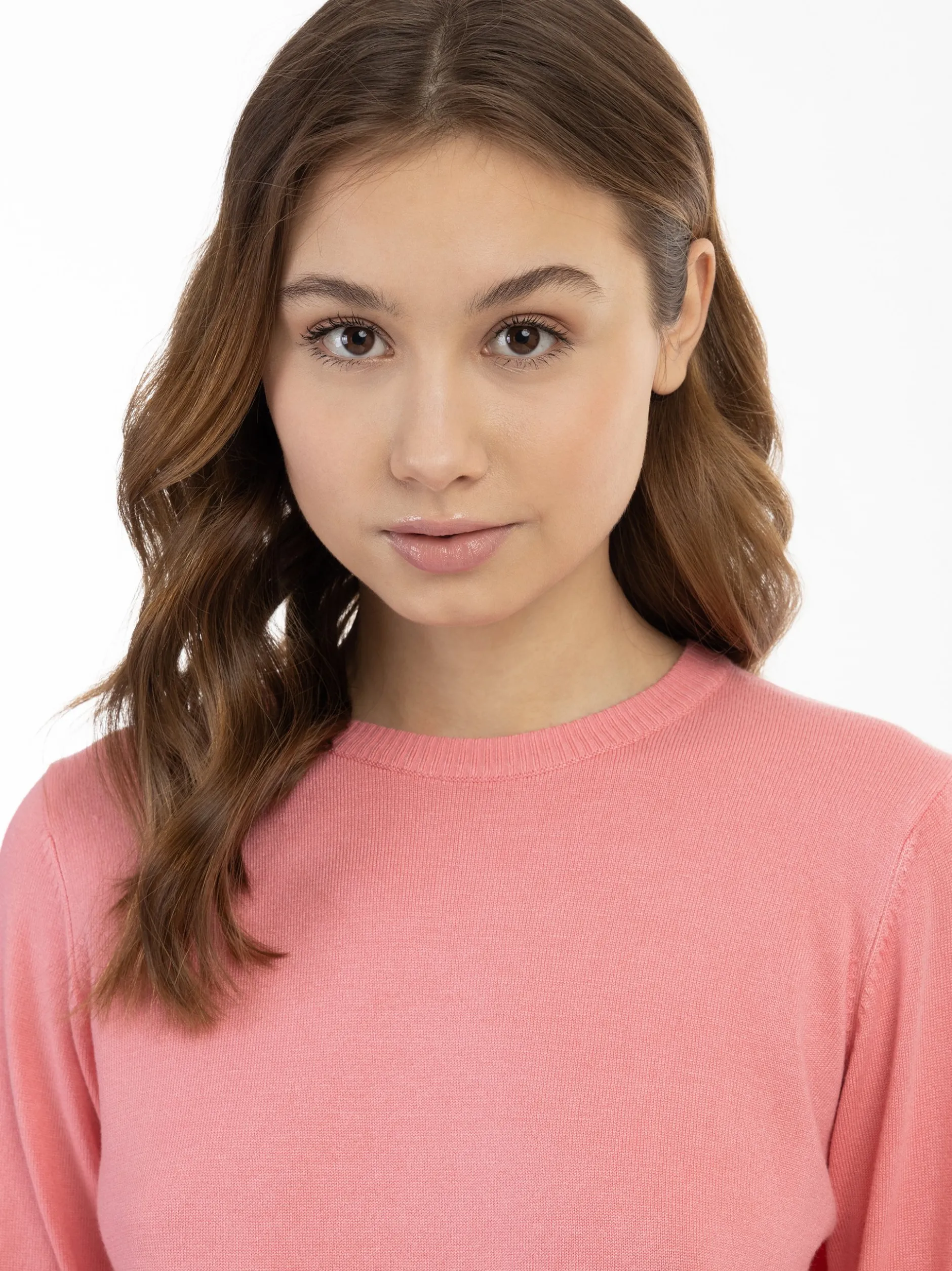 MyMo Damen Strickpullover in pink - Ausschnitt: Rundhals