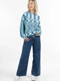 MyMo Damen Strickpullover in türkis