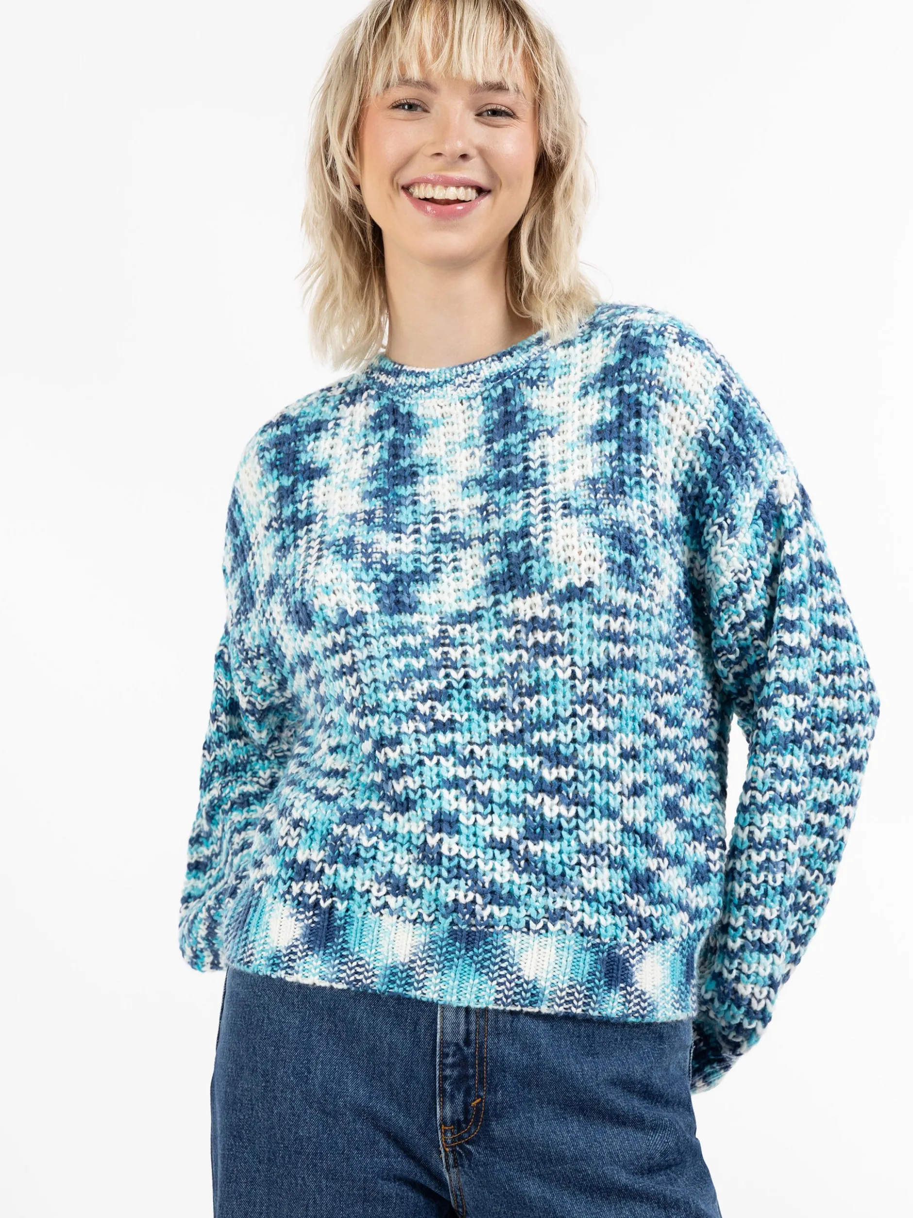 MyMo Damen Strickpullover in türkis
