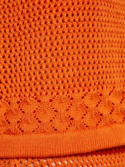 MyMo Damen Stricktop in orange - Ausschnitt: Rundhals