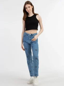 MyMo Damen Tanktop in schwarz - Ausschnitt: Rundhals
