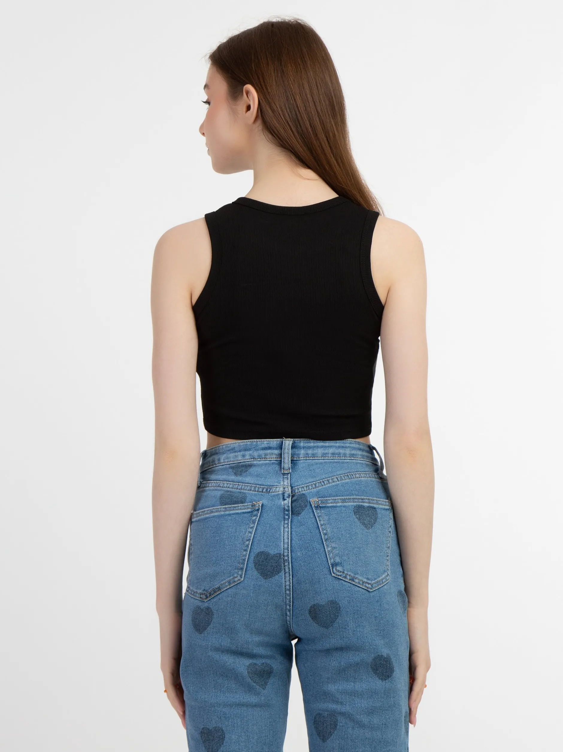 MyMo Damen Tanktop in schwarz - Ausschnitt: Rundhals