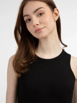 MyMo Damen Tanktop in schwarz - Ausschnitt: Rundhals