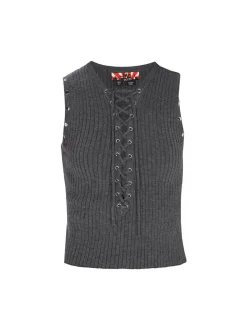 MyMo Damen Top in anthrazit - Ausschnitt: Rundhals