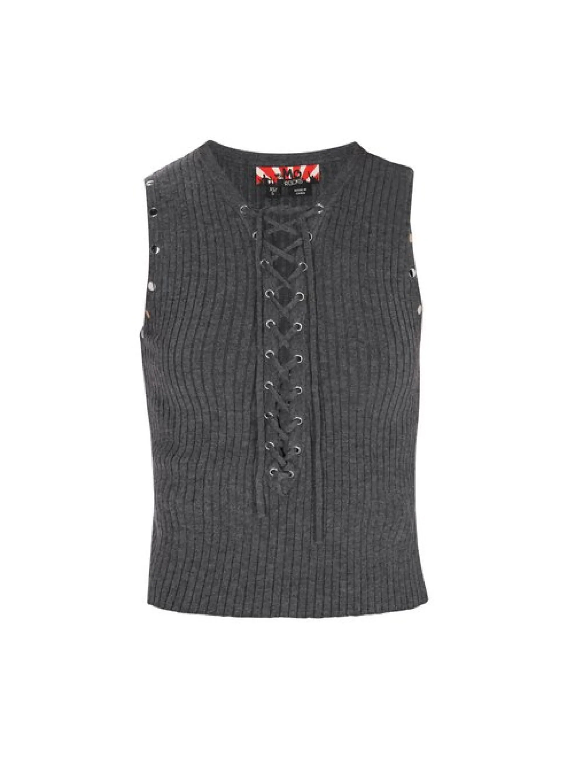 MyMo Damen Top in anthrazit - Ausschnitt: Rundhals