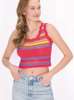 MyMo Damen Top in pink - Ausschnitt: Rundhals