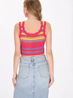 MyMo Damen Top in pink - Ausschnitt: Rundhals