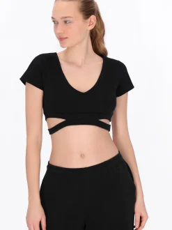 MyMo Damen Top in schwarz