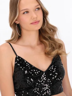 MyMo Damen Top in schwarz