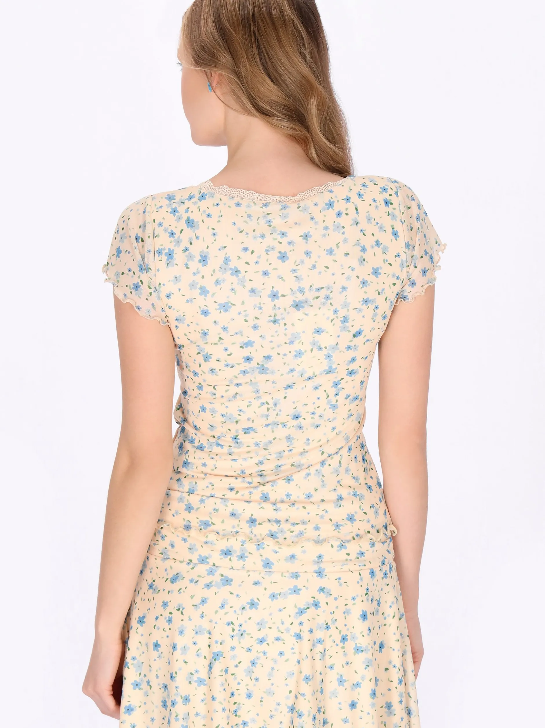 MyMo Damen T-Shirt in blau - Ausschnitt: Rundhals