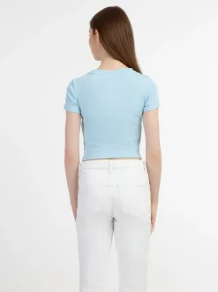MyMo Damen T-Shirt in hellblau - Ausschnitt: Rundhals