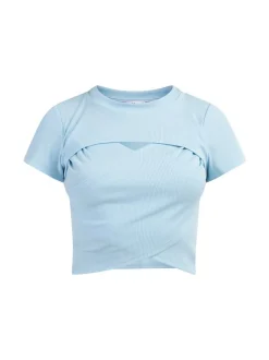 MyMo Damen T-Shirt in hellblau - Ausschnitt: Rundhals