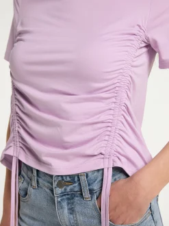 MyMo Damen T-Shirt in lila - Ausschnitt: Rundhals