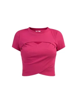 MyMo Damen T-Shirt in pink - Ausschnitt: Rundhals