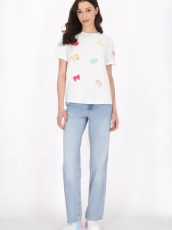 MyMo Damen T-Shirt in weiß - Ausschnitt: Rundhals