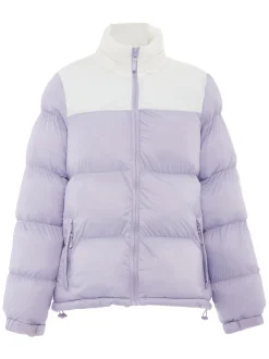 MyMo Damen Wattierte Steppjacke in lila