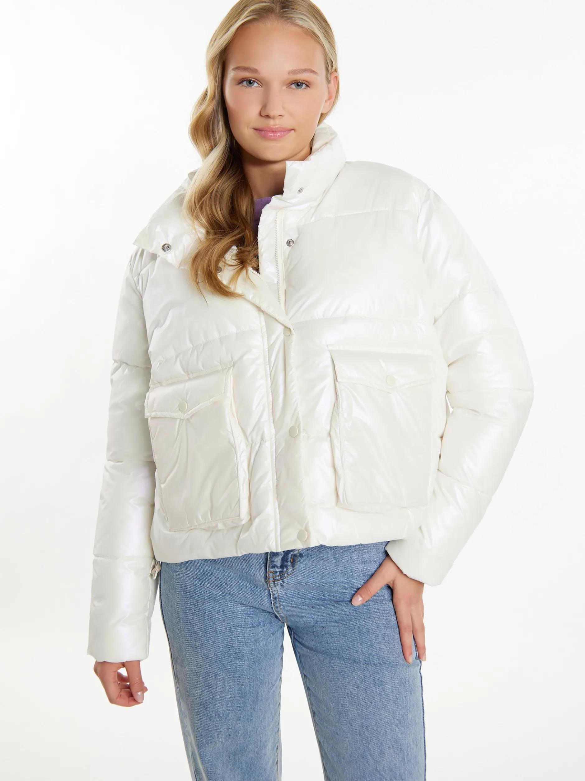 MyMo Damen Winterjacke in ecru