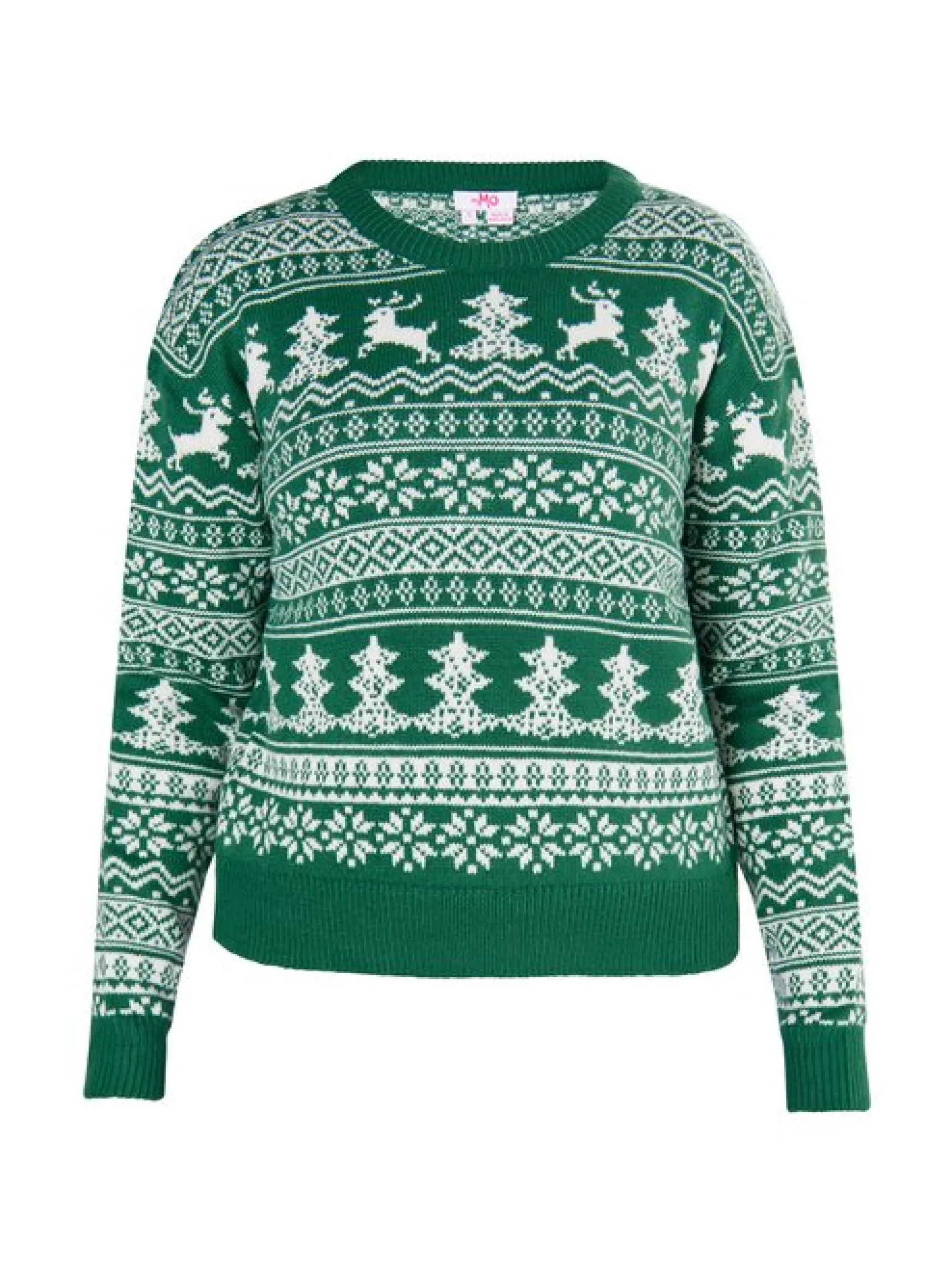 MyMo Damen X-Mas-Pullover in grün - Ausschnitt: Rundhals