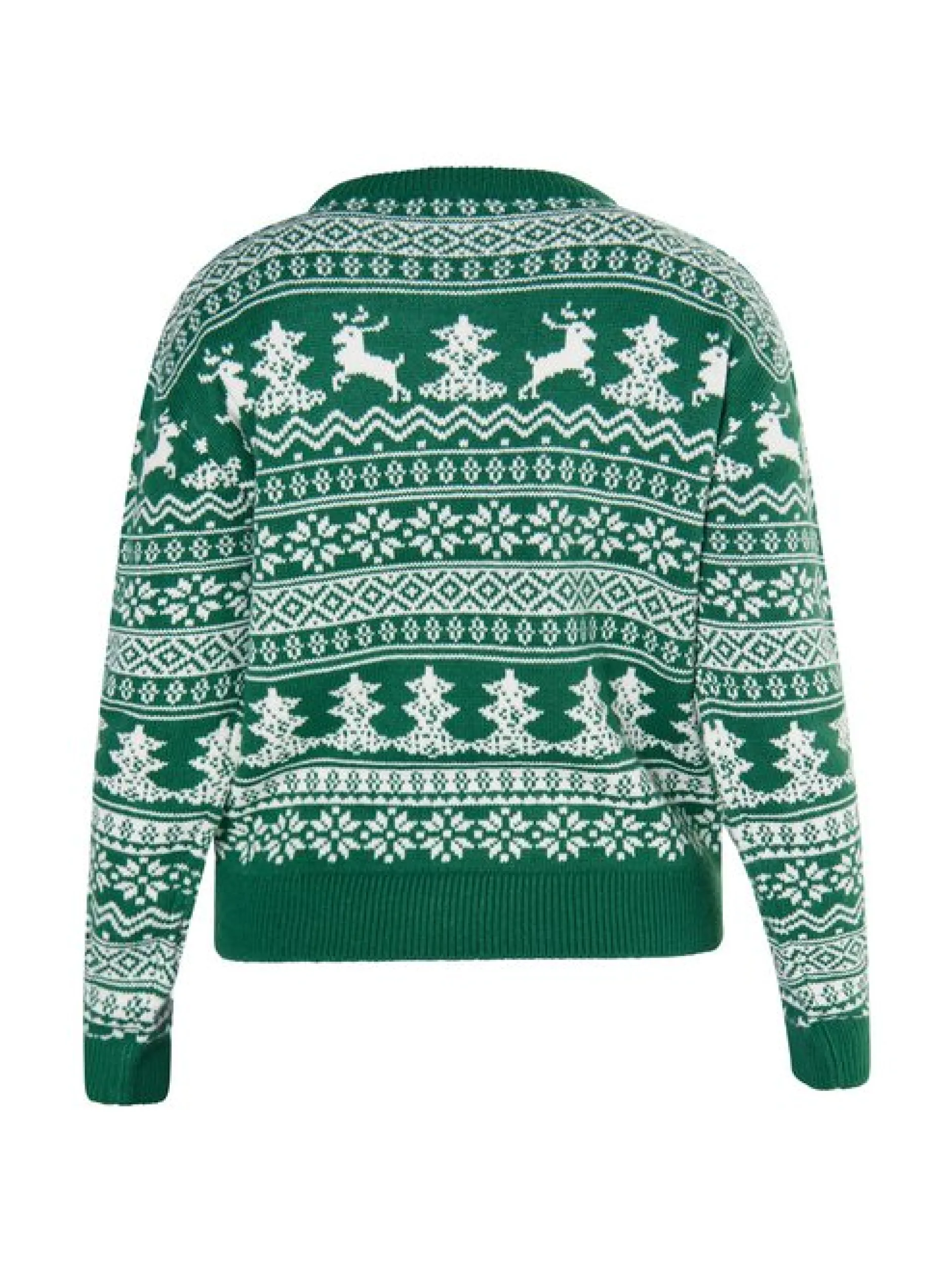 MyMo Damen X-Mas-Pullover in grün - Ausschnitt: Rundhals