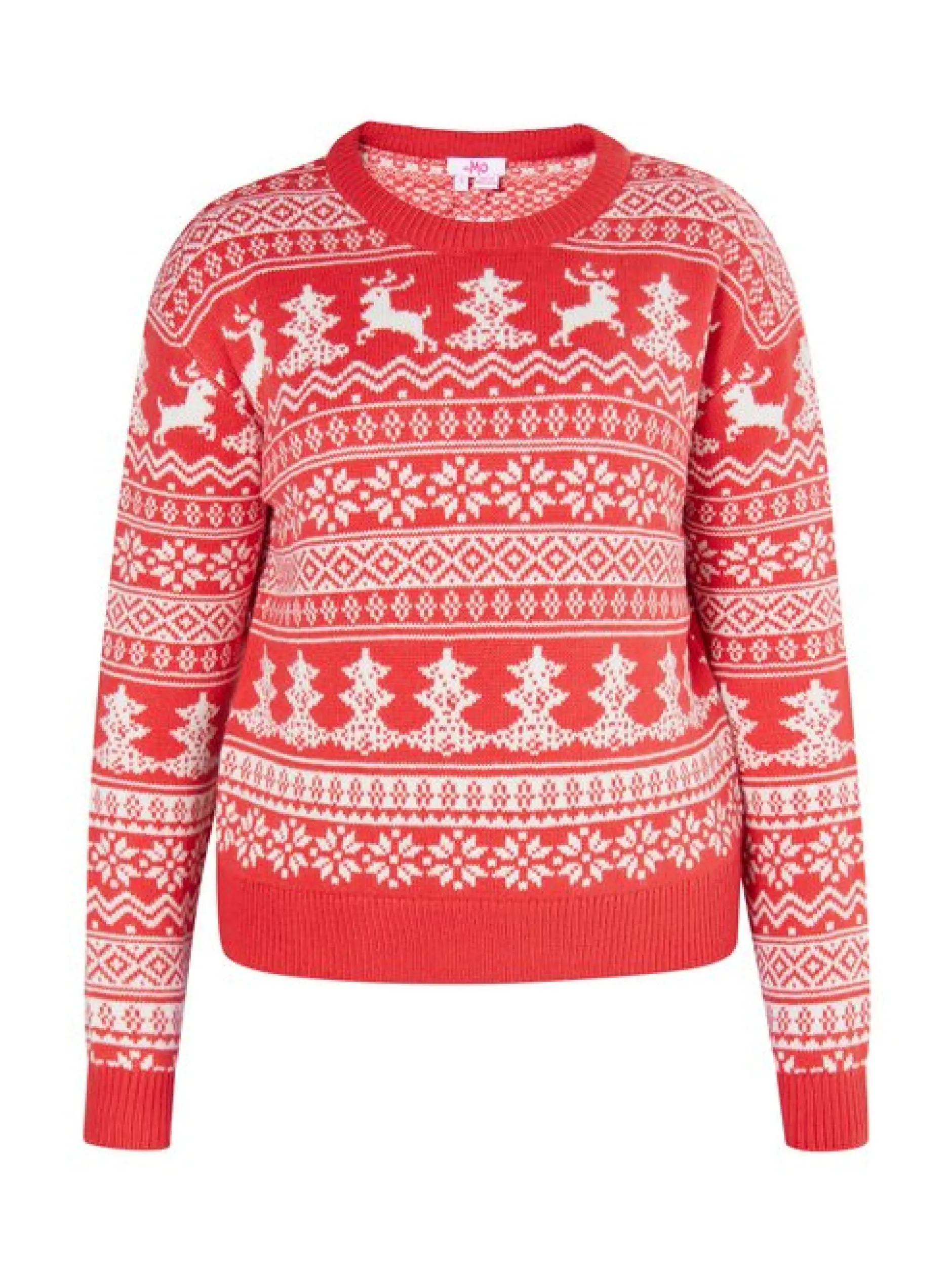 MyMo Damen X-Mas-Pullover in rot - Ausschnitt: Rundhals