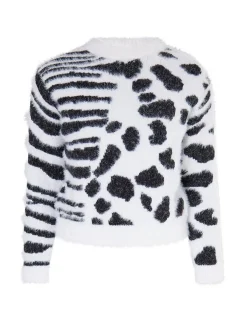 MyMo Mädchen (Kids) Strickpullover in weiß