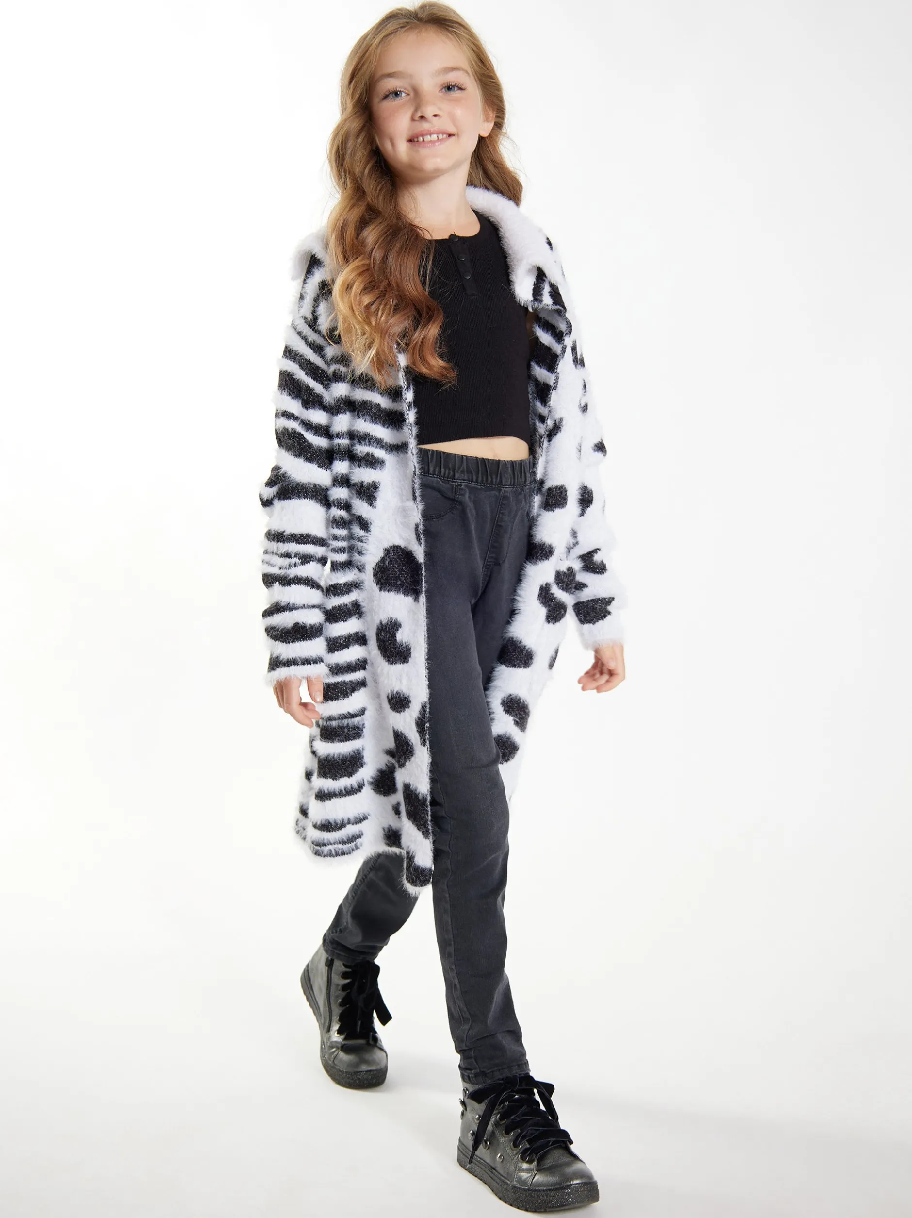 MyMo Mädchen Strickcardigan in weiß
