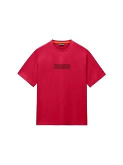 Napapijri Herren T-Shirt in rot - Ausschnitt: Rundhals