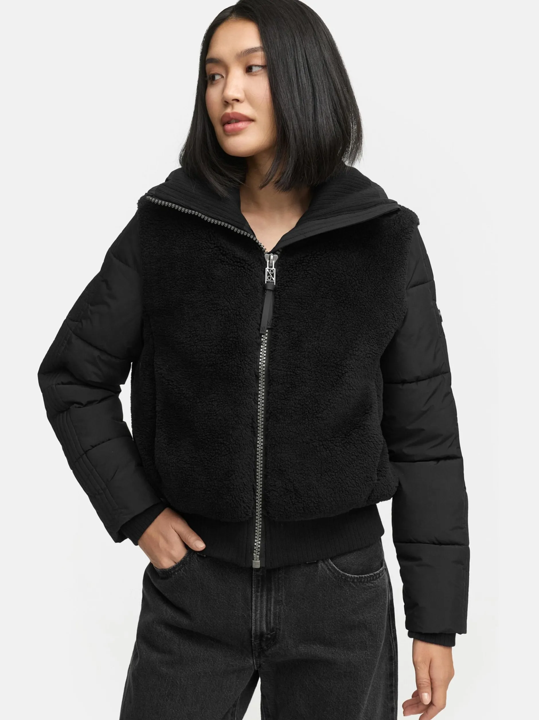 Navahoo Damen Fleecejacke - Teddyzone 14 in schwarz