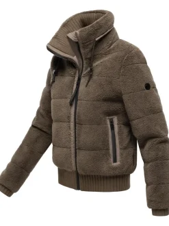 Navahoo Damen Plüschjacke - Schneepuder 14 in braun