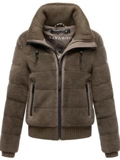 Navahoo Damen Plüschjacke - Schneepuder 14 in braun