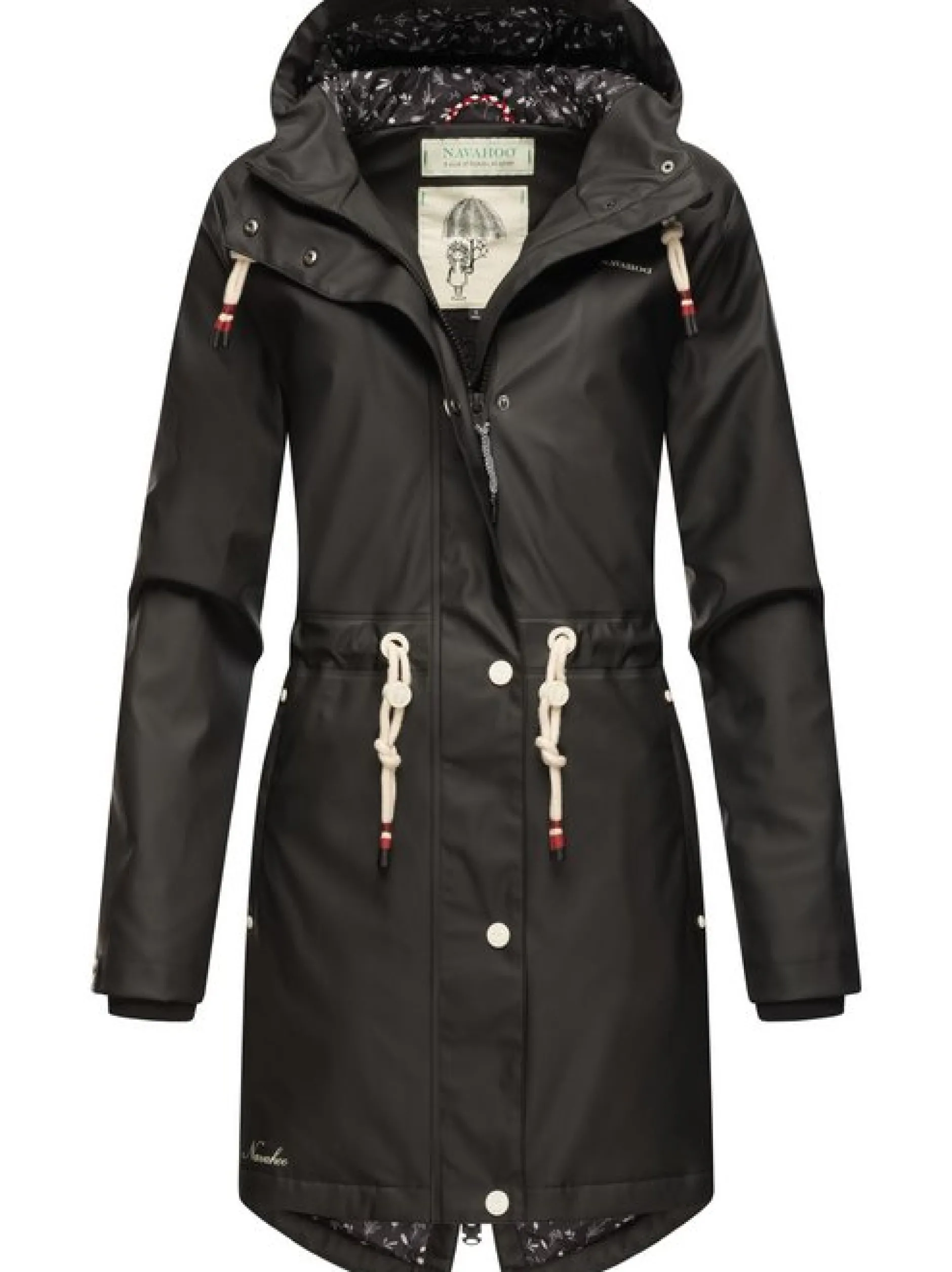 Navahoo Damen Regenjacke - Flower of Ocean in schwarz