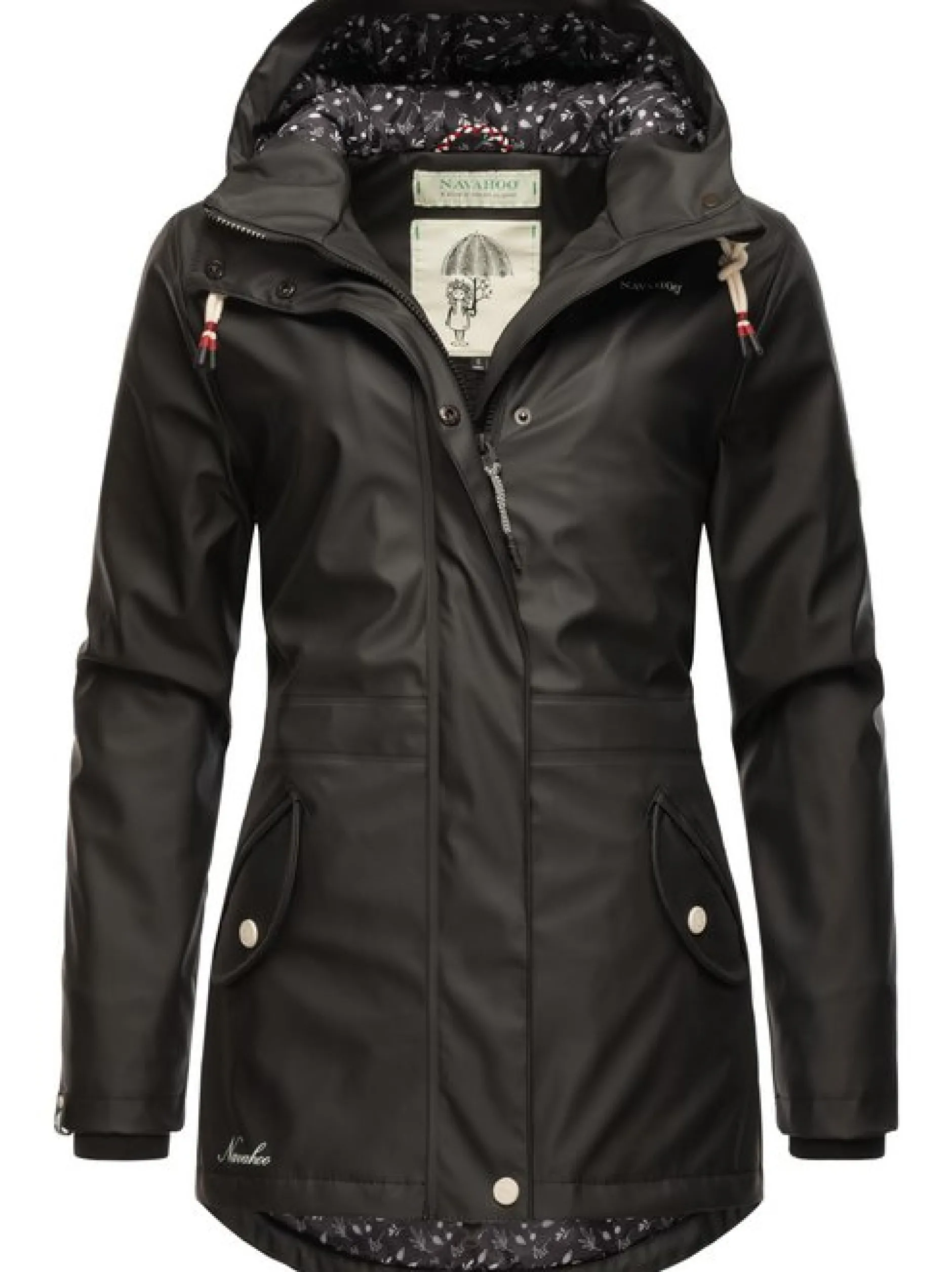 Navahoo Damen Regenjacke - Ocean Heart in schwarz