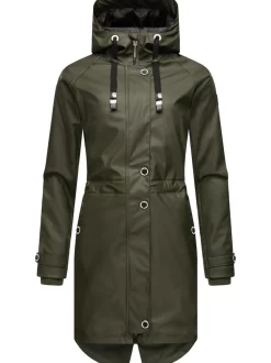 Navahoo Damen Regenjacke - Rainy Flower in oliv