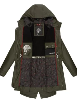 Navahoo Damen Regenjacke - Rainy Flower in oliv