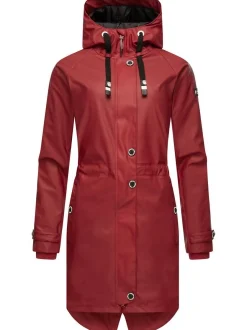 Navahoo Damen Regenjacke - Rainy Flower in rot