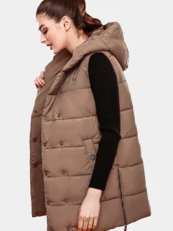 Navahoo Damen Steppweste - Madilynaa in taupe