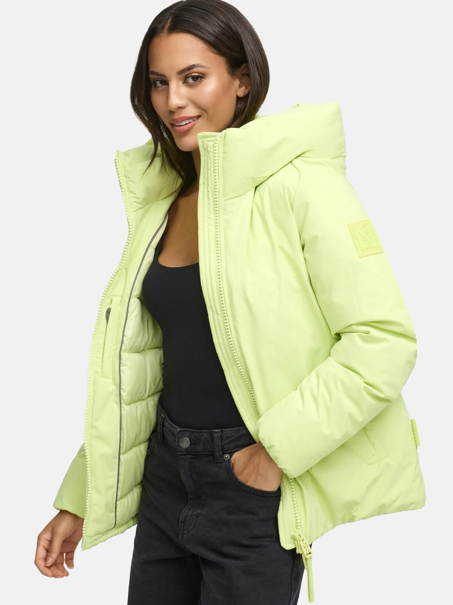 Navahoo Damen Winterjacke - Blütenlicht 14 in limone