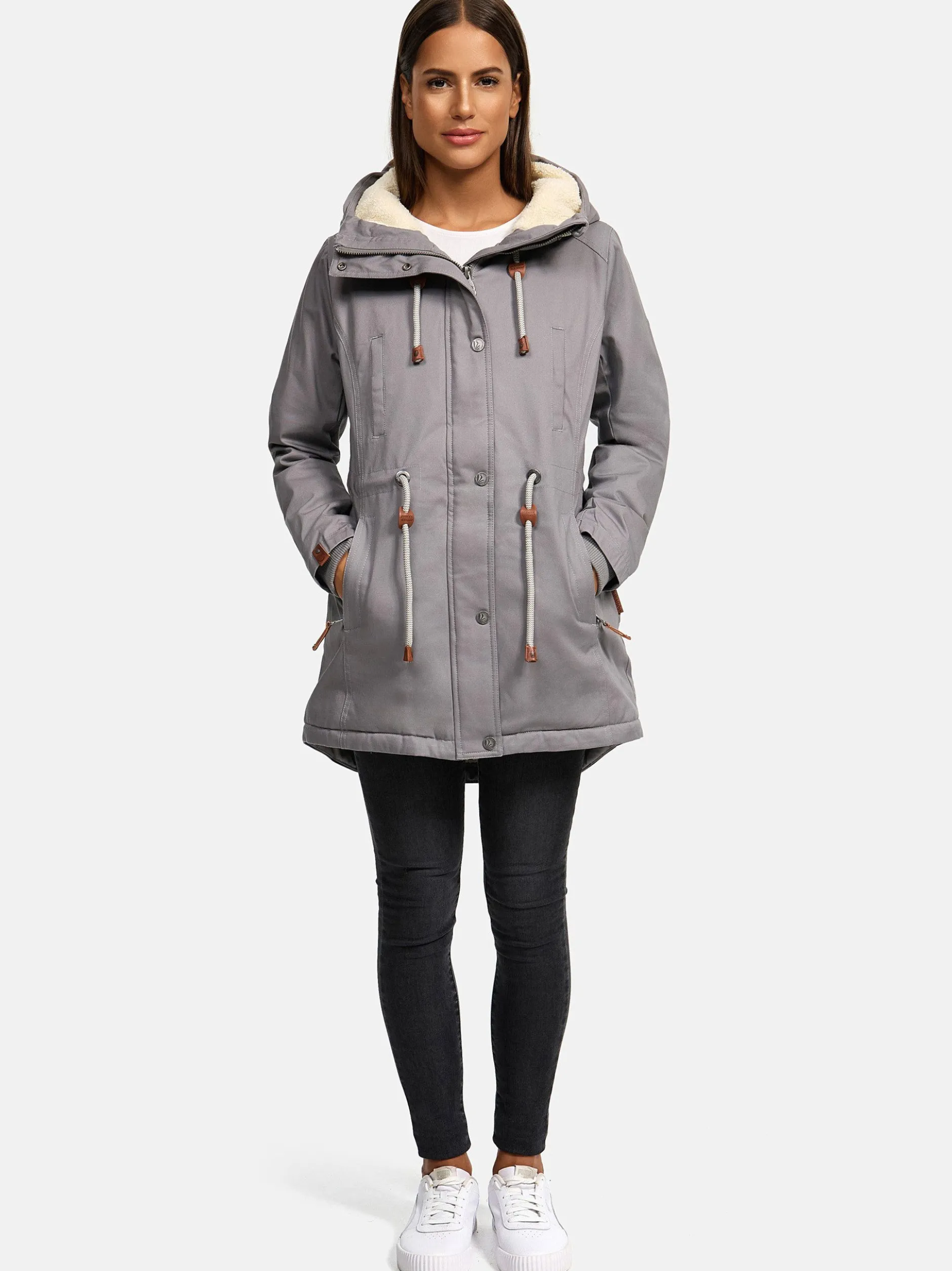 Navahoo Damen Winterjacke - Ireliaa in grau