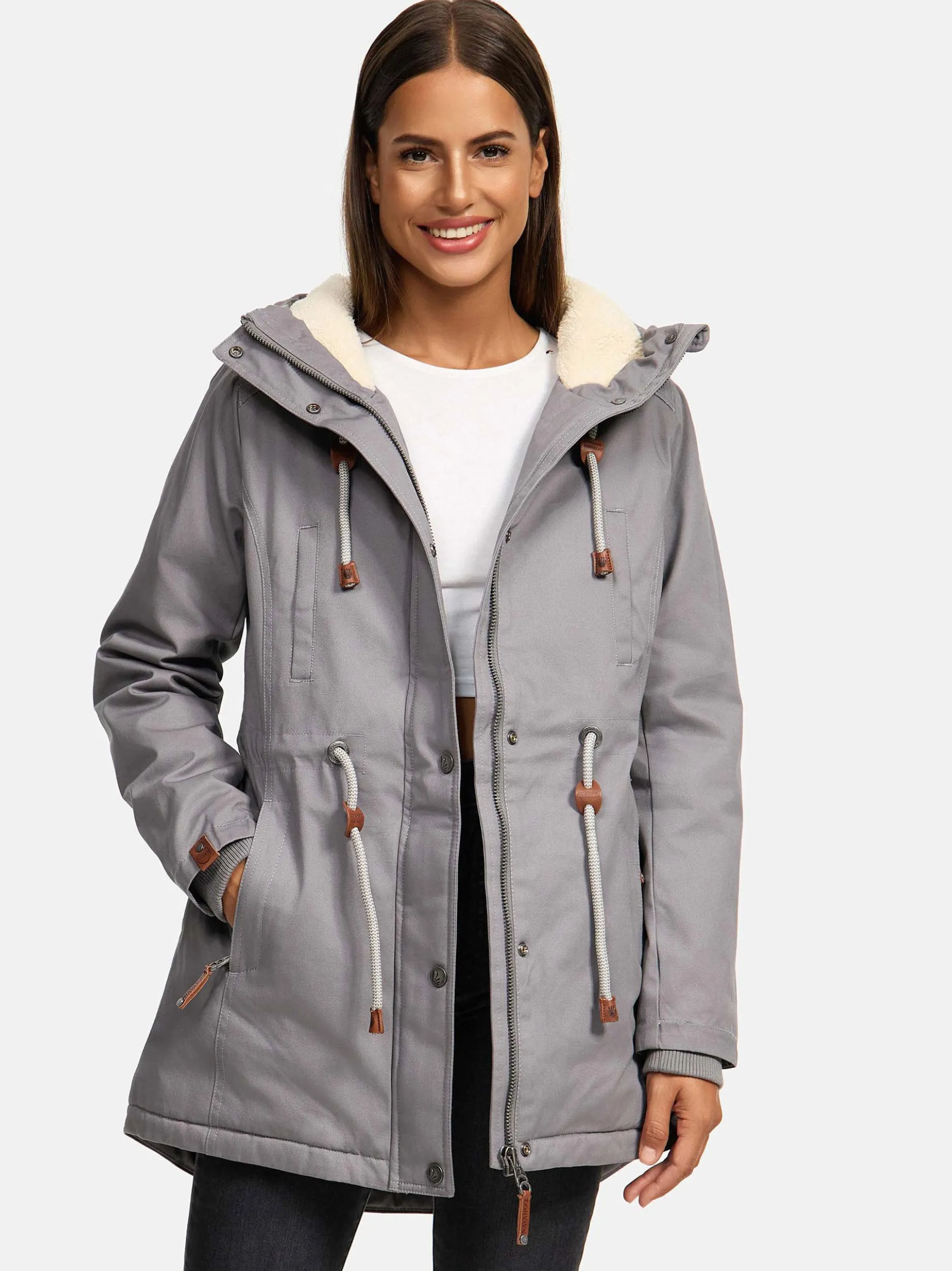 Navahoo Damen Winterjacke - Ireliaa in grau