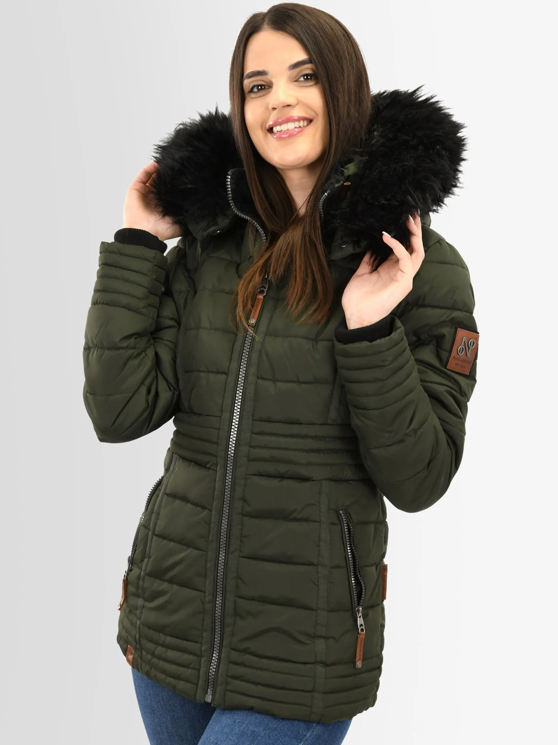 Navahoo Damen Winterjacke - Umay Pri in oliv