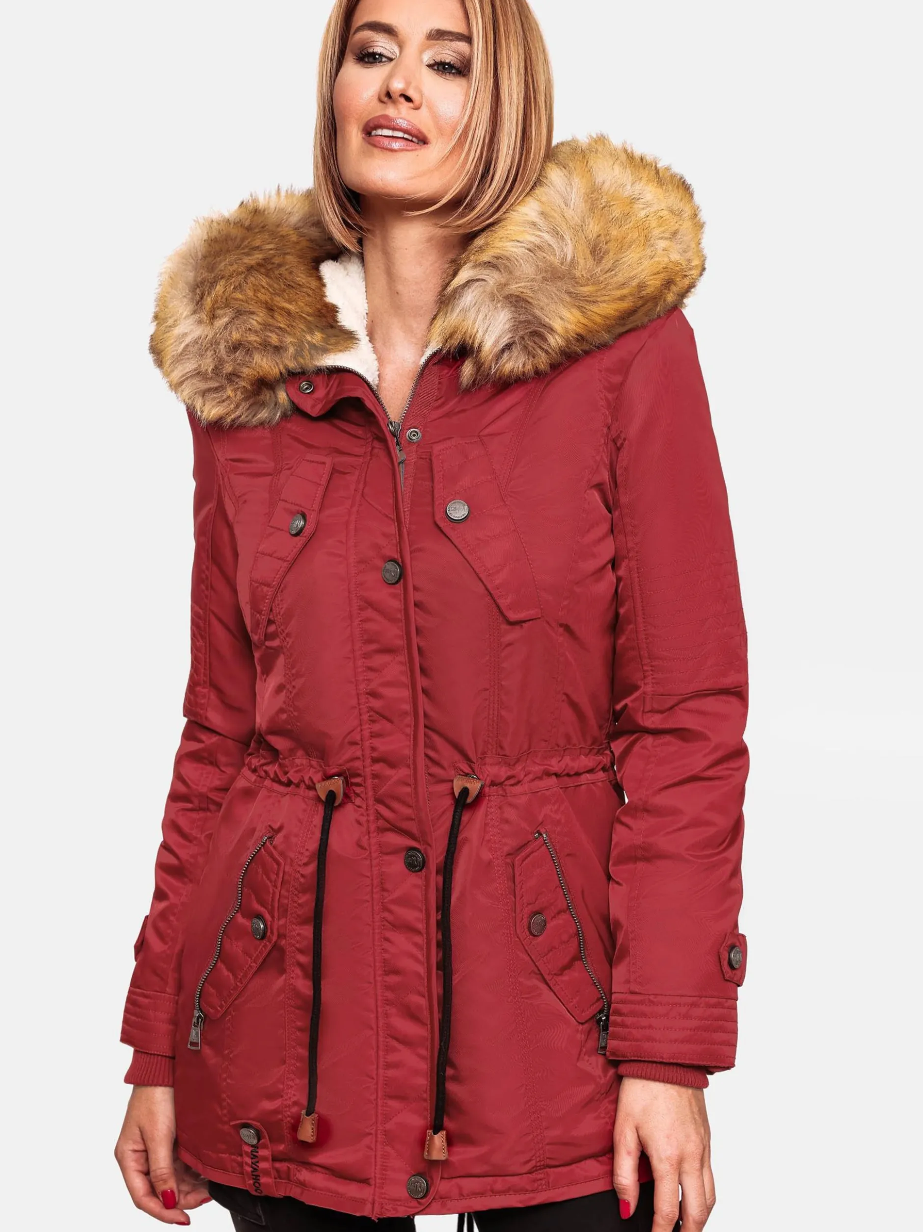 Navahoo Damen Wintermantel - La Viva in rot