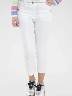 Navigazione Damen Bengalinhose in weiß - Länge: verkürzt