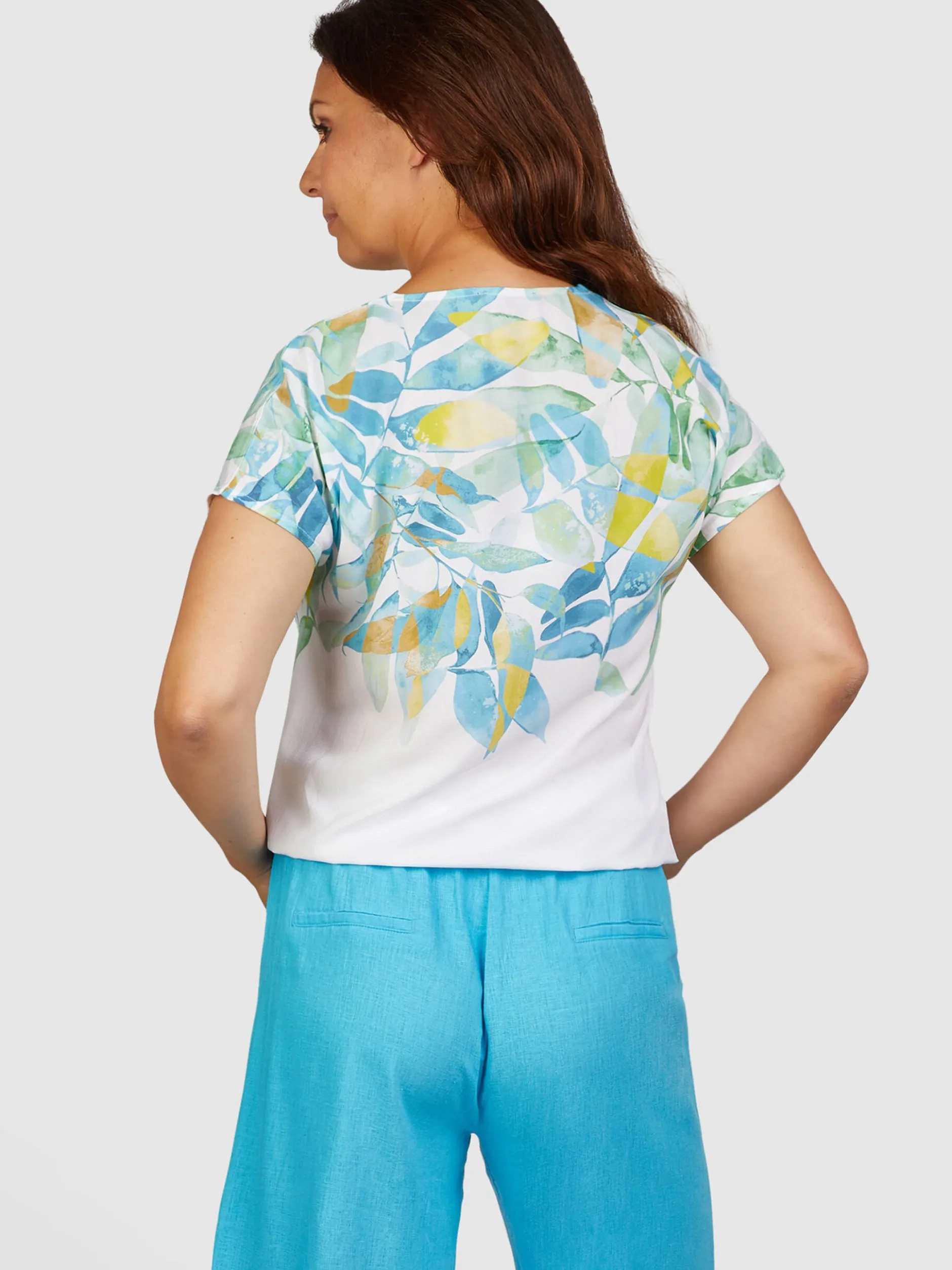 Navigazione Damen Blusenshirt in weiß - Ärmel: kurzarm