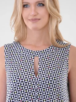 Navigazione Damen Jerseykleid in blau - Länge: knielang
