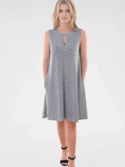 Navigazione Damen Jerseykleid in blau - Länge: knielang