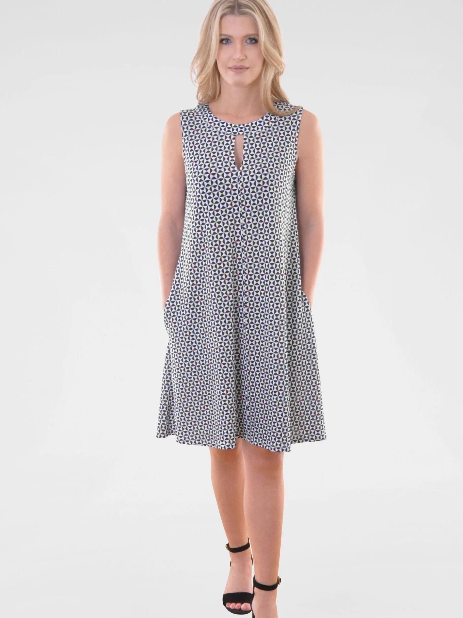 Navigazione Damen Jerseykleid in blau - Länge: knielang