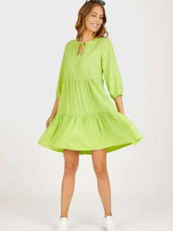 Navigazione Damen Kleid in grün - Länge: mittel